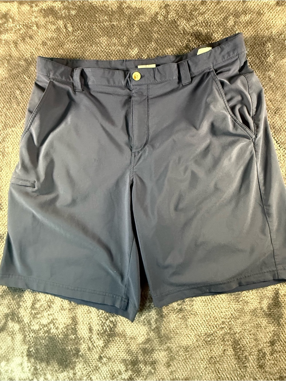 Columbia PFG Shorts Mens 38 -10 Dark Blue Fishing Logo Omni-Shield